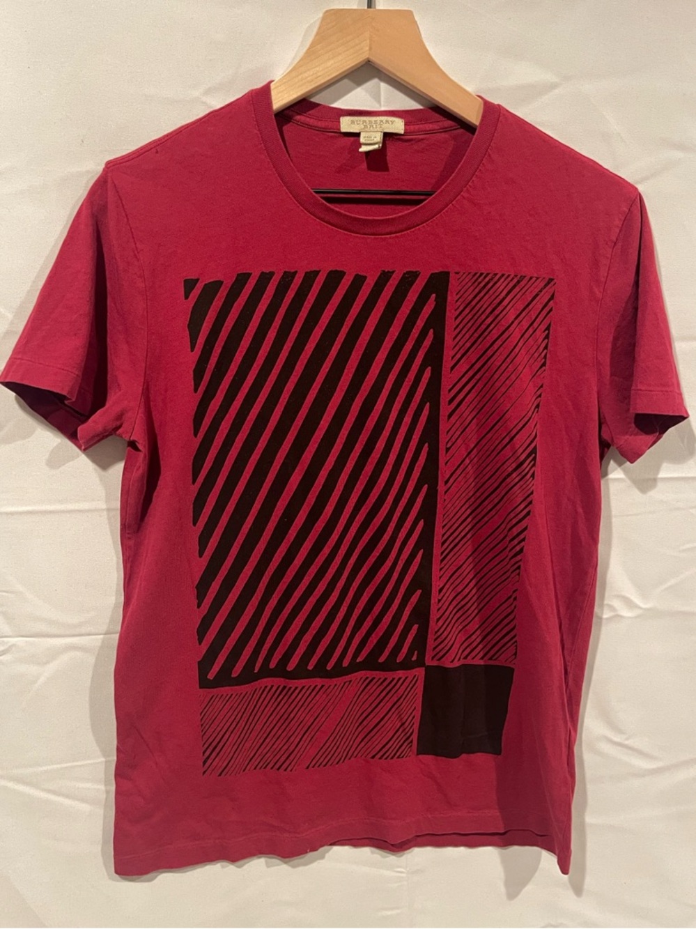Burberry Brit Red Short Sleeve T-Shirt with Black Graphic